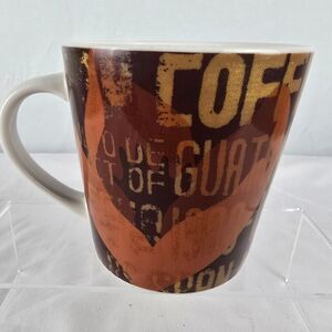 Starbucks Guatamala Coffee Mug Tea Cup 2006 Ceramic Brown & White 20oz